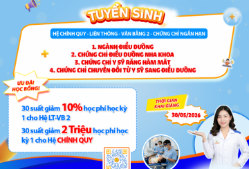 THÔNG BÁO TUYỂN SINH 2026 KHỐI NGÀNH ĐIỀU DƯỠNG – NHA KHOA – CHĂM SÓC SỨC KHỎE