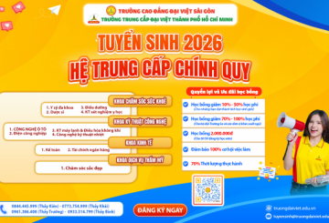 TUYỂN SINH 2026 HỆ TRUNG CẤP CHÍNH QUY – ĐA DẠNG NGÀNH HỌC, NHIỀU HỌC BỔNG, CƠ HỘI VIỆC LÀM CAO