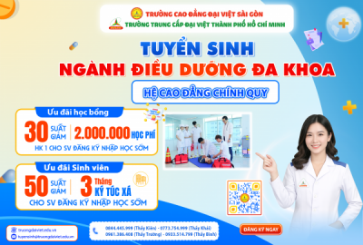TUYỂN SINH NGÀNH ĐIỀU DƯỠNG ĐA KHOA HỆ CAO ĐẲNG CHÍNH QUY NĂM 2026 – CHẠM TỚI ƯỚC MƠ KHOÁC ÁO BLUSE TRẮNG