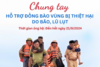CHUNG TAY HỖ TRỢ ĐỒNG BÀO VÙNG BỊ THIỆT HẠI DO BÃO, LŨ LỤT
