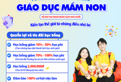 TUYỂN SINH CAO ĐẲNG NGÀNH GIÁO DỤC MẦM NON 2026 (NHẬN HỒ SƠ LIÊN TỤC): CƠ HỘI THEO ĐUỔI NGHỀ GIÁO DỤC TỪ NHỮNG GIÁ TRỊ ĐẦU ĐỜI