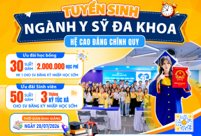 TUYỂN SINH NGÀNH Y SỸ ĐA KHOA HỆ CAO ĐẲNG CHÍNH QUY NĂM 2026 – KIẾN TẠO TƯƠNG LAI TRONG LĨNH VỰC Y TẾ