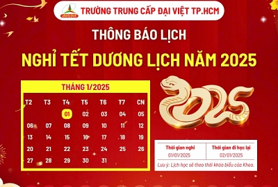THÔNG BÁO VỀ VIỆC NGHỈ TẾT DƯƠNG LỊCH, TẾT NGUYÊN ĐÁN NĂM 2025