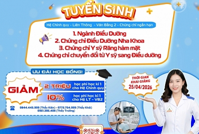 THÔNG BÁO TUYỂN SINH NGÀNH ĐIỀU DƯỠNG CHÍNH QUY, LIÊN THÔNG, VĂN BẰNG 2 VÀ CÁC CHỨNG CHỈ NHA KHOA