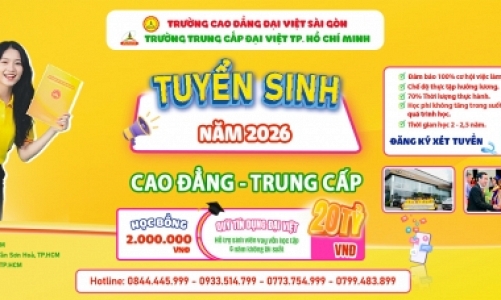 TUYỂN SINH CAO ĐẲNG - TRUNG CẤP NHẬN HỒ SƠ XÉT TUYỂN HỌC BẠ 2026
