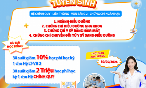 THÔNG BÁO TUYỂN SINH 2026 KHỐI NGÀNH ĐIỀU DƯỠNG – NHA KHOA – CHĂM SÓC SỨC KHỎE