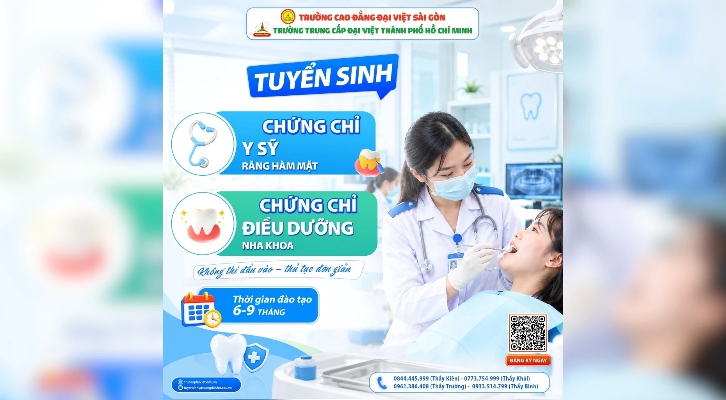 BỔ SUNG CHUYÊN MÔN NHA KHOA CHO NGƯỜI BẬN RỘN | Trường Trung Cấp Đại Việt Tp. Hồ Chí Minh