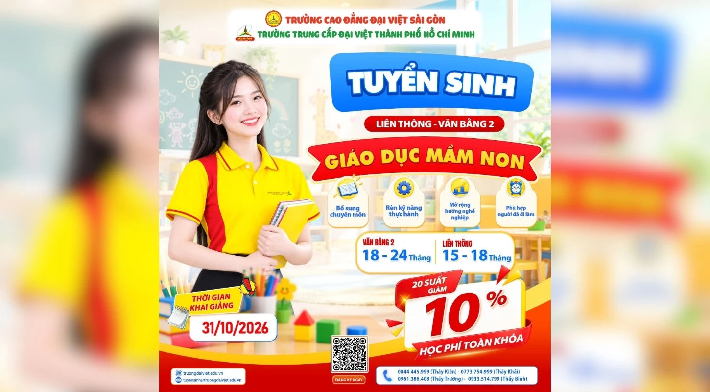 ĐÃ CÓ BẰNG, MUỐN HỌC TIẾP? CƠ HỘI NÂNG CAO TRÌNH ĐỘ CÙNG ĐẠI VIỆT! | Trường Trung Cấp Đại Việt Tp. Hồ Chí Minh