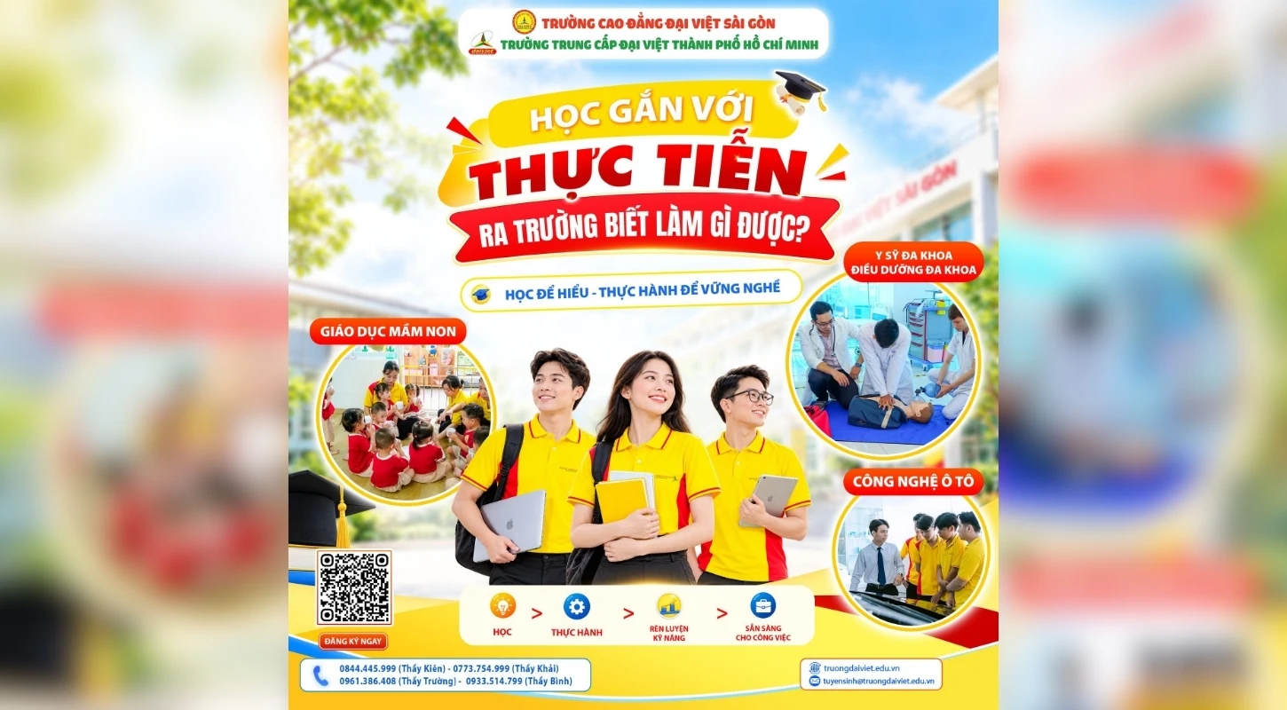 HỌC GẮN VỚI THỰC TIỄN: RA TRƯỜNG CẦN BIẾT LÀM ĐƯỢC GÌ? | Trường Trung Cấp Đại Việt Tp. Hồ Chí Minh