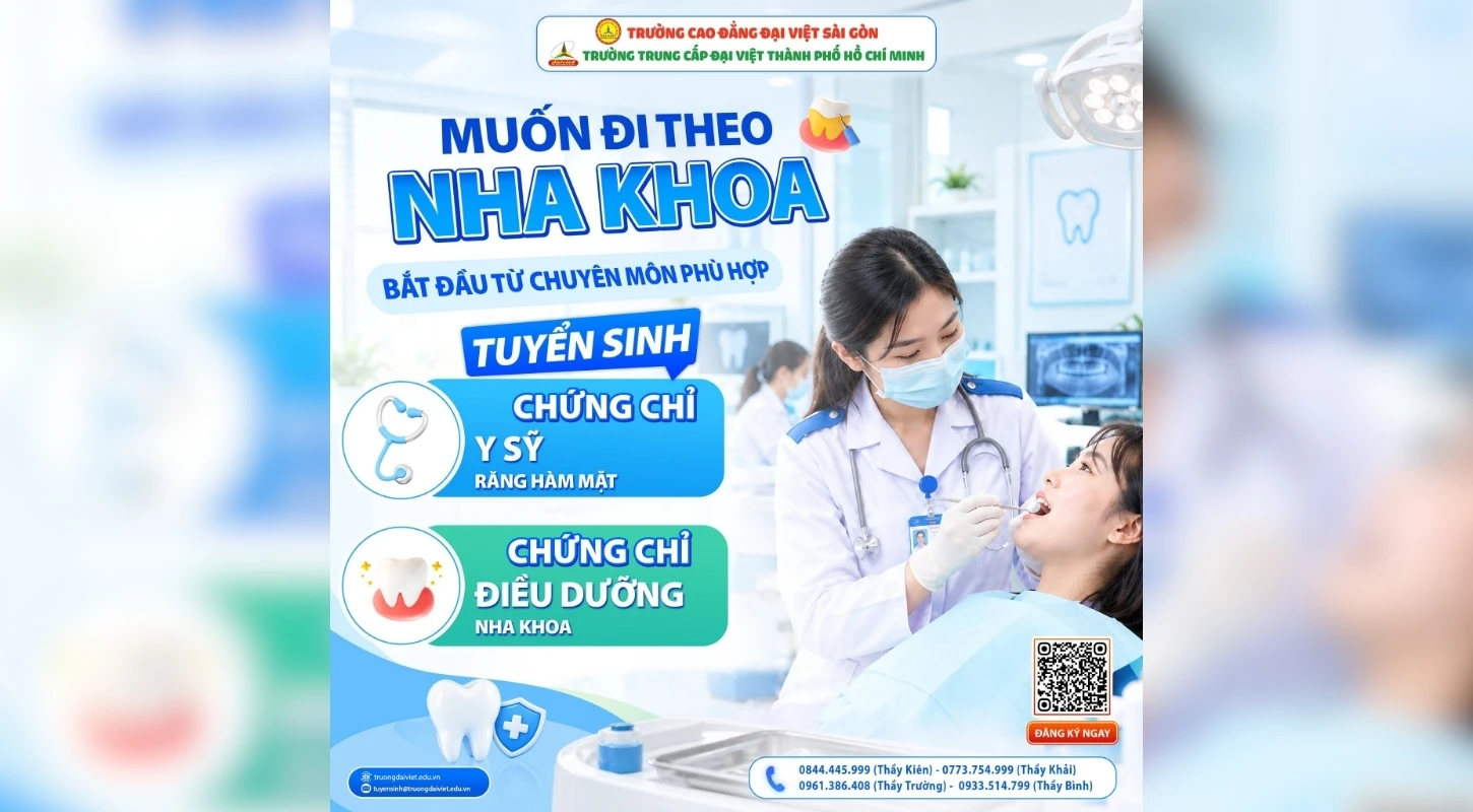 MUỐN BƯỚC VÀO LĨNH VỰC NHA KHOA? BẠN CÓ THỂ BẮT ĐẦU TỪ MỘT CHUYÊN MÔN PHÙ HỢP | Trường Trung Cấp Đại Việt Tp. Hồ Chí Minh