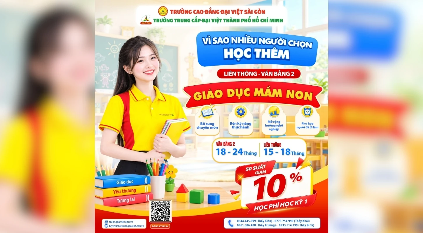 VÌ SAO NHIỀU NGƯỜI CHỌN HỌC THÊM GIÁO DỤC MẦM NON? | Trường Trung Cấp Đại Việt Tp. Hồ Chí Minh