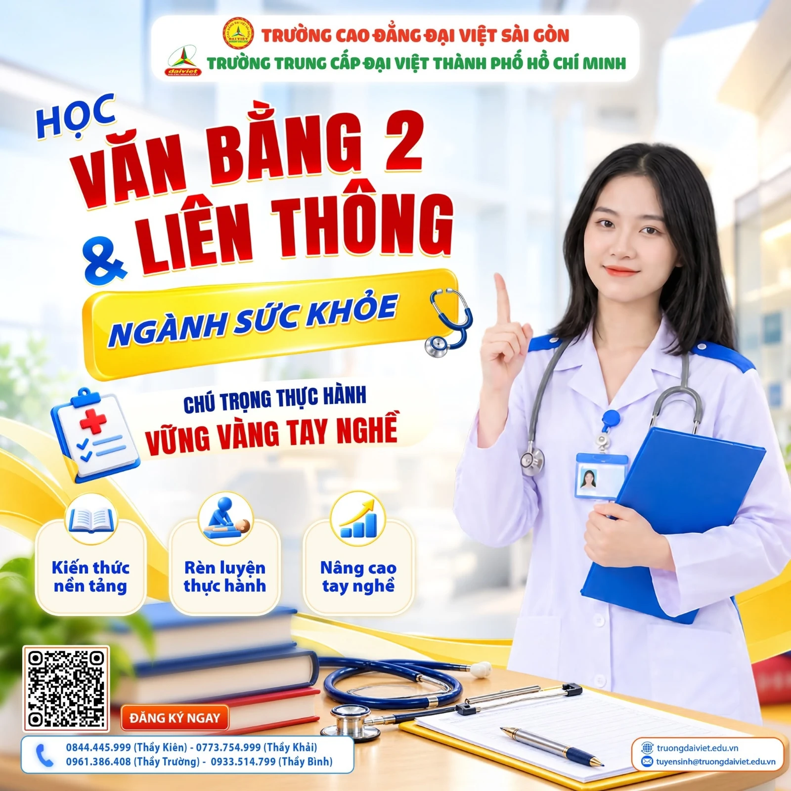 HỌC VĂN BẰNG 2 VÀ LIÊN THÔNG NGÀNH SỨC KHỎE: THỜI GIAN NGẮN, YÊU CẦU THỰC HÀNH CÀNG PHẢI SÁT THỰC TẾ