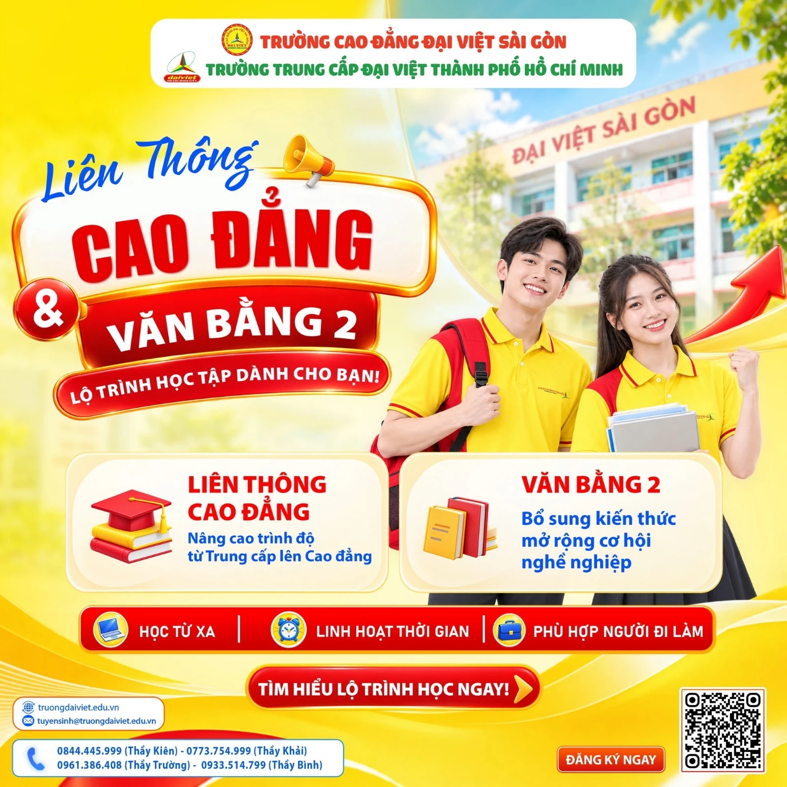MUỐN HỌC LIÊN THÔNG CAO ĐẲNG & VĂN BẰNG 2? ĐẠI VIỆT CÓ LỘ TRÌNH DÀNH CHO BẠN!