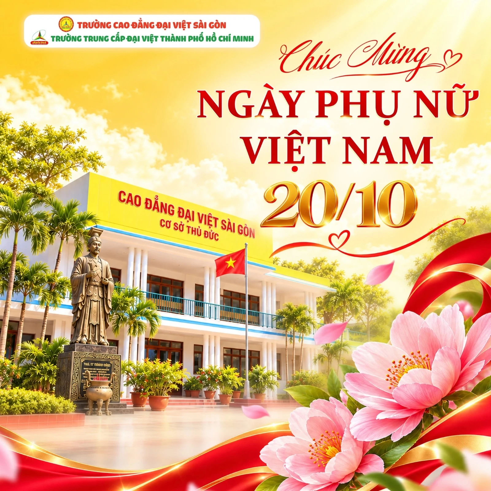 CAO ĐẲNG ĐẠI VIỆT SÀI GÒN – CƠ SỞ THỦ ĐỨC CHÚC MỪNG NGÀY PHỤ NỮ VIỆT NAM 20/10